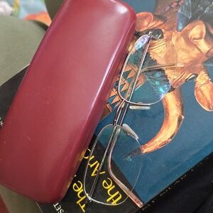 Flexon 606  Marchon Wire Drame Eyeglasses With Brown Hard Shell Case  54-19-140